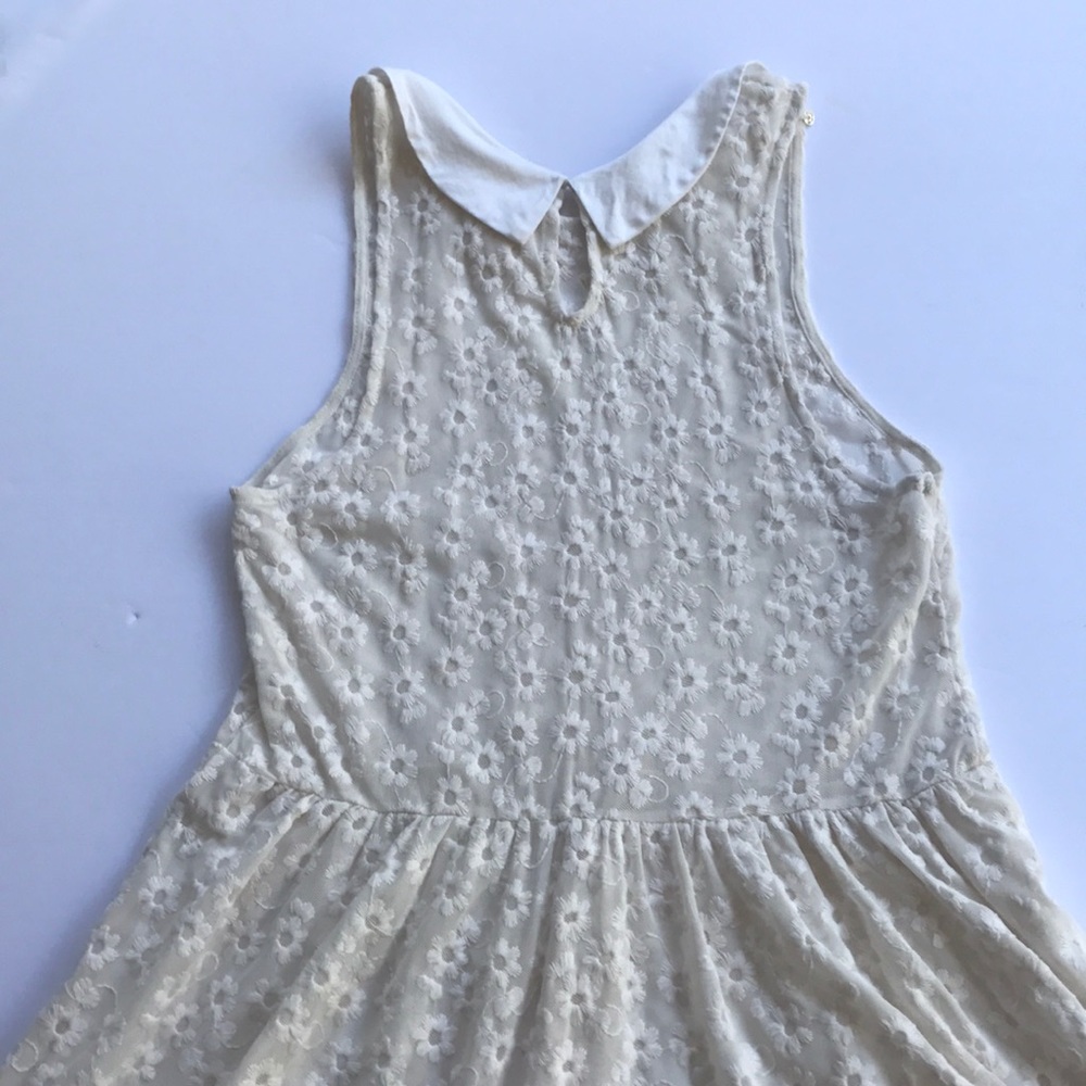 FP Sweet Daisy Collared Dress Free People Sheer Lace Sundress White Mini Small - Picture 10 of 14